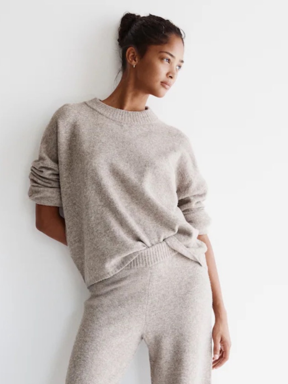 H&M Cozy Crewneck Sweater - Light Taupe